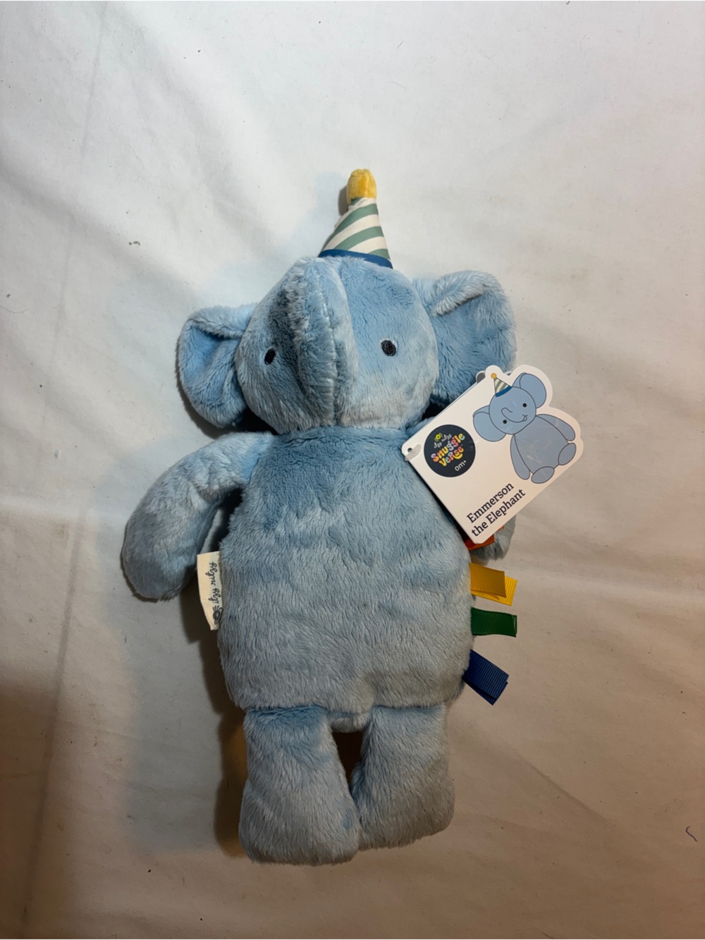 Blue Plush Emmerson Elephant Soft Toy with Party Hat